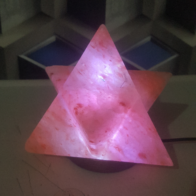 himalayan usb multi star lamp (pink) with light